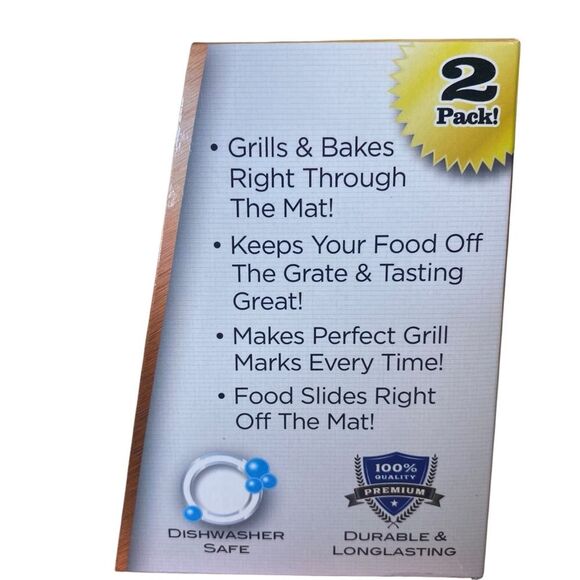 Copper Infused Grill Mat NWT 2 Pack Heat Conductive Non Stick 13" x 15.75" - Picture 2 of 8